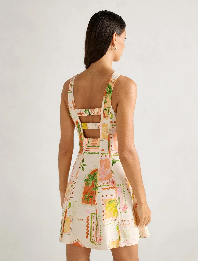 Fran Fit & Flare Linen Mini Dress