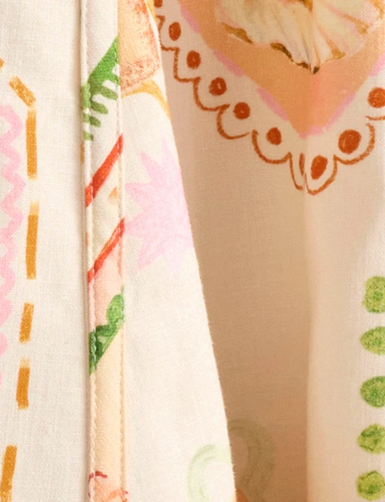 Fran Fit & Flare Linen Mini Dress