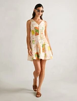 Fran Fit & Flare Linen Mini Dress