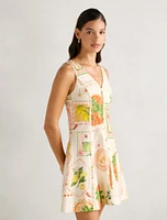 Fran Fit & Flare Linen Mini Dress