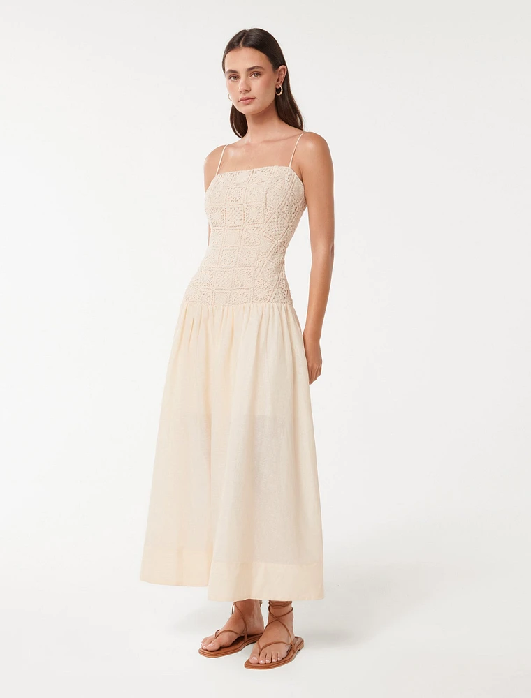 Cara Crochet Midi Dress