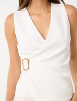 Jacqueline Crepe Wrap Top