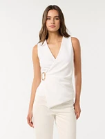 Jacqueline Crepe Wrap Top