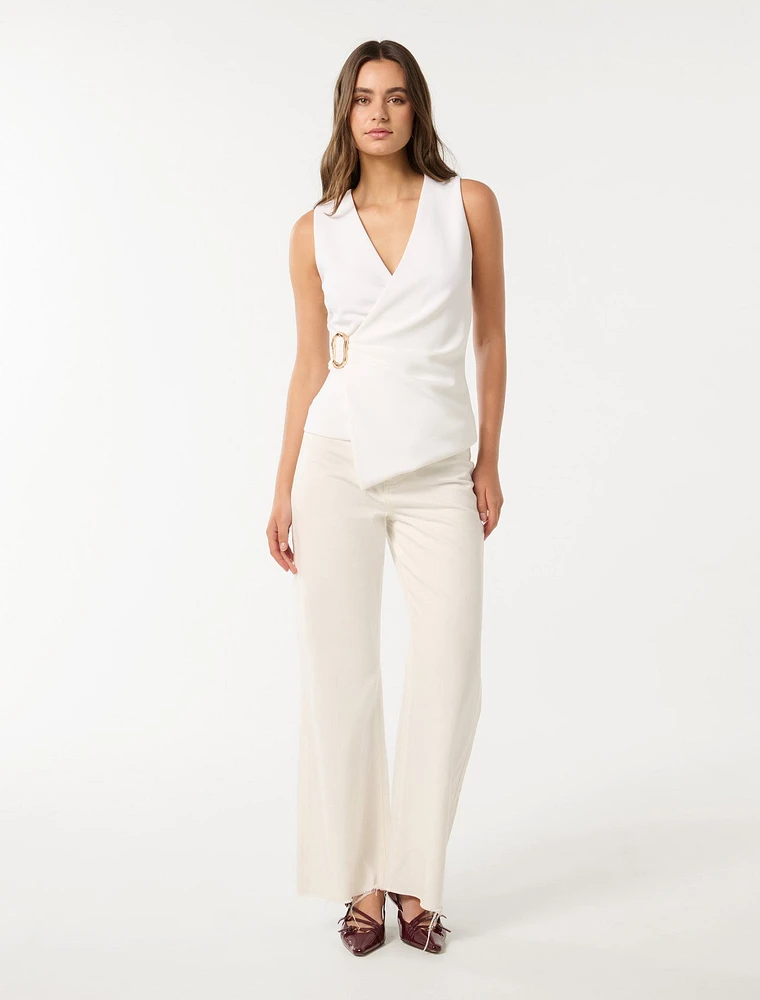 Jacqueline Crepe Wrap Top