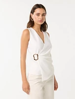 Jacqueline Crepe Wrap Top