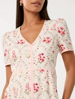 Sabrina Printed Linen Midi Dress