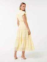 Amy Lace-Trim Midi Dress