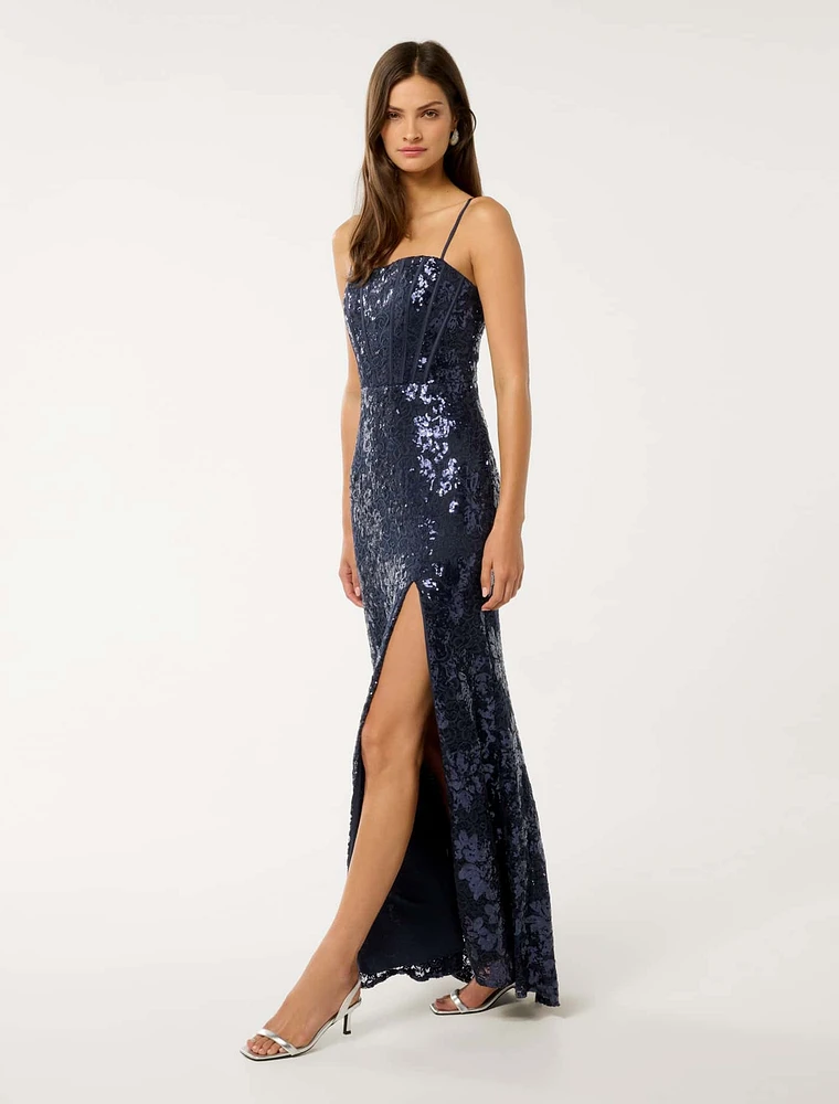 Lucia Sequin Maxi Dress