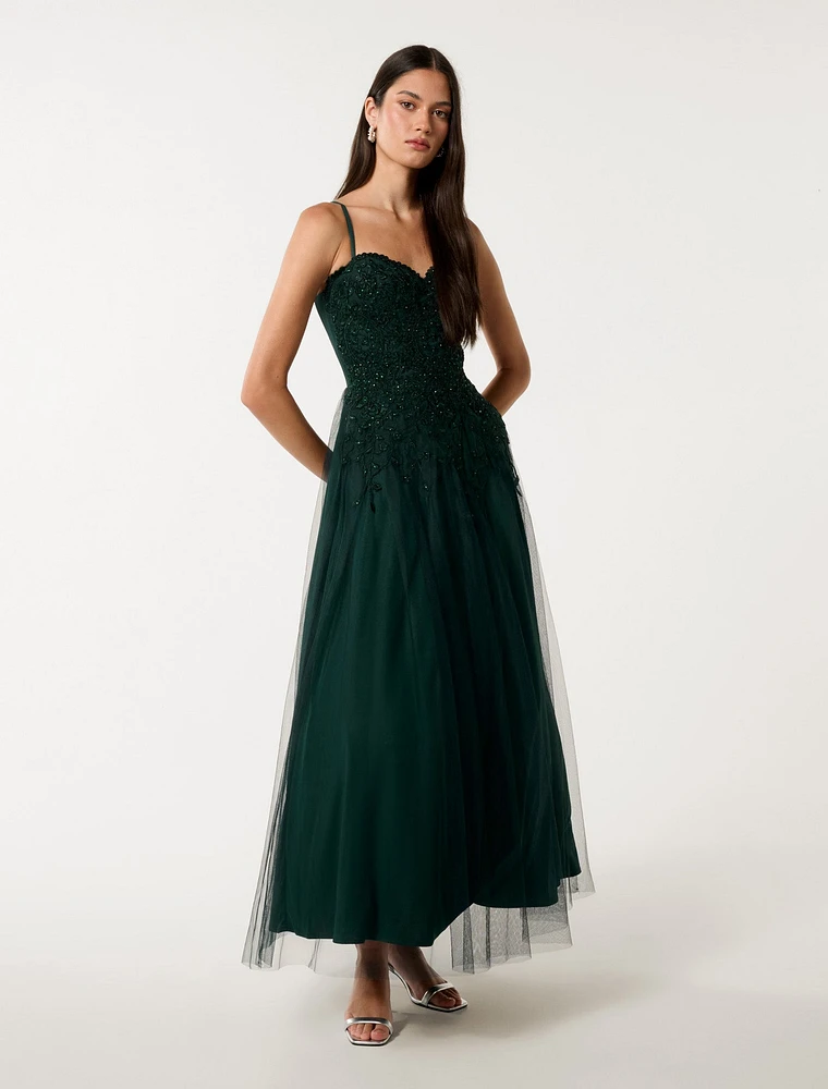 Kaia Tulle Strappy Gown