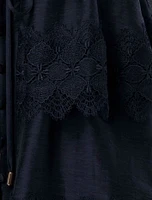 Emmy Petite Lace Trim Mini Dress