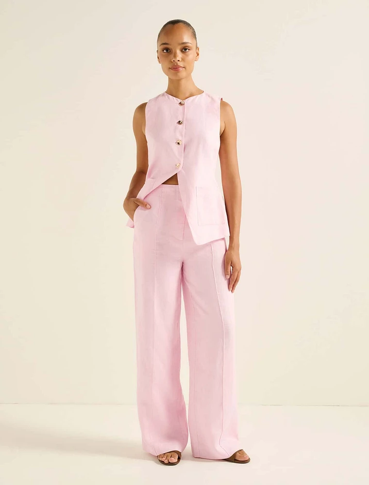 Cynthia Linen Wide Leg Pant