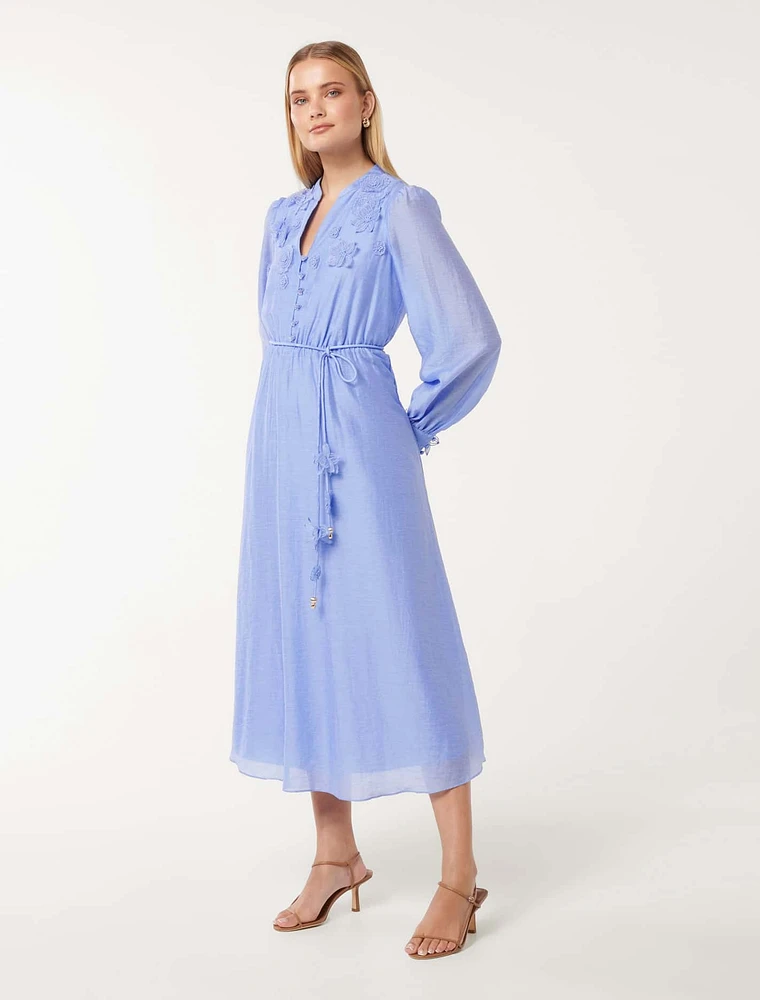 Yasmin Floral Detail Midi Dress