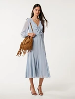 Orla Ruffle Godet Midi Dress
