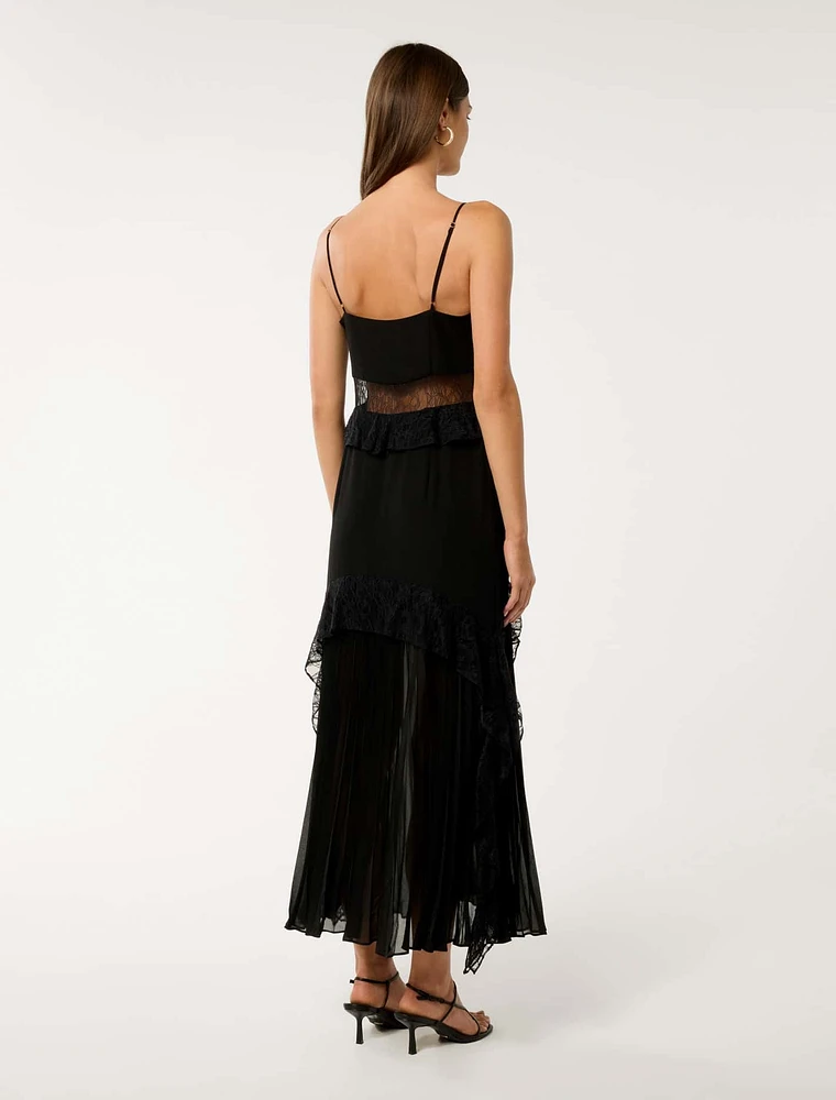 Lara Pleated Ruffle Maxi