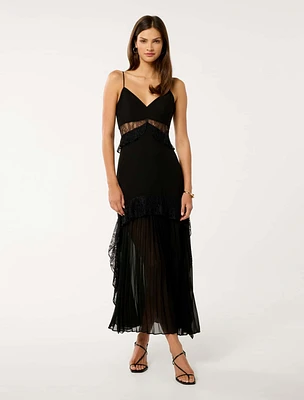 Lara Pleated Ruffle Maxi