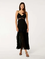Lara Pleated Ruffle Maxi