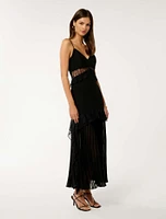 Lara Pleated Ruffle Maxi