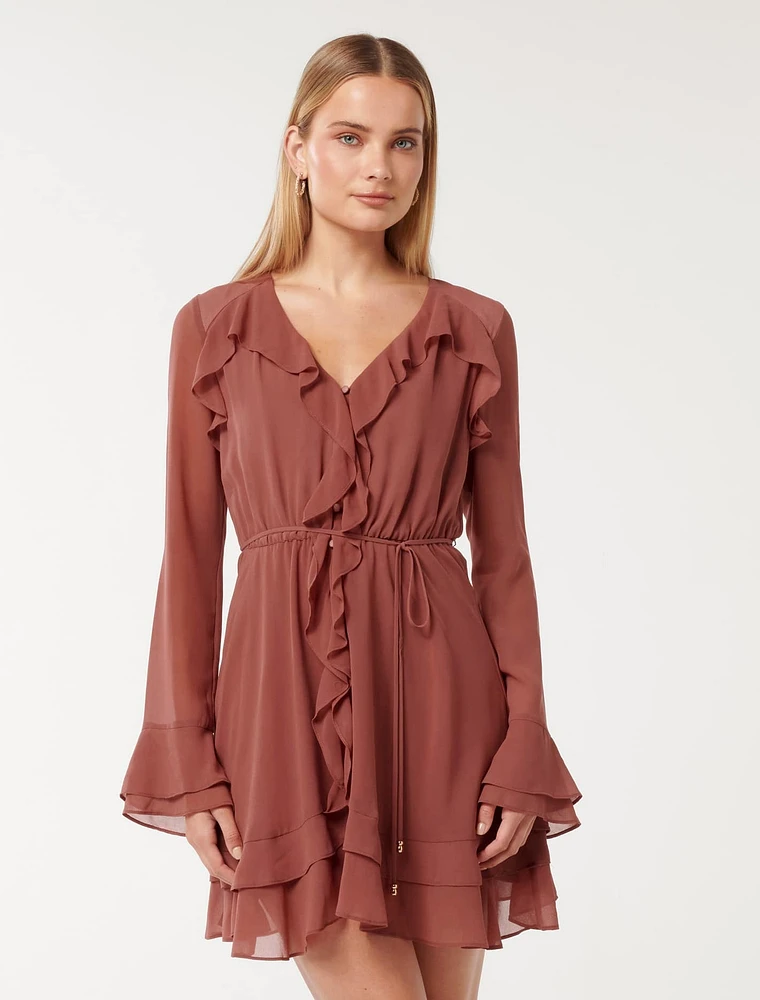 Piper Ruffle Long Sleeve Mini Dress