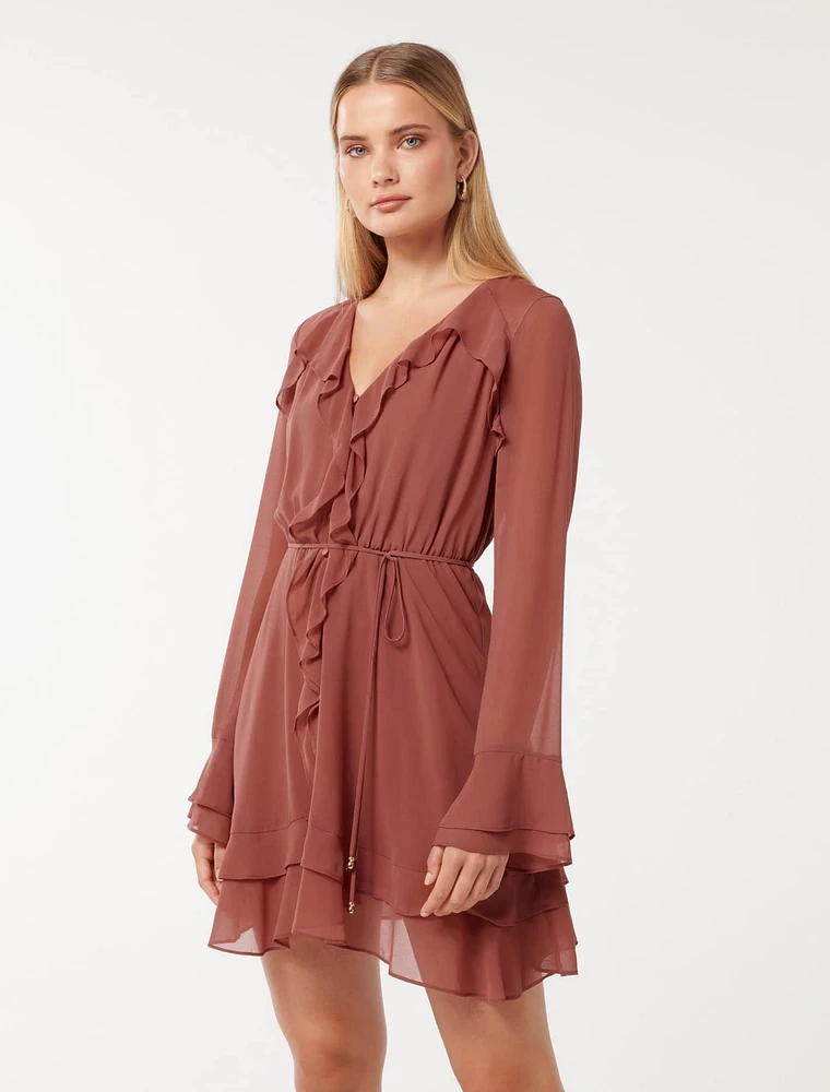 Piper Ruffle Long Sleeve Mini Dress