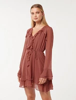 Piper Ruffle Long Sleeve Mini Dress