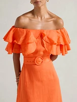 Jemima Petite Ruffle Midi Dress