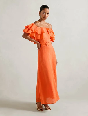 Jemima Petite Ruffle Midi Dress
