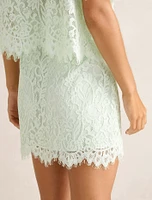 Lola Button Lace Mini Skirt