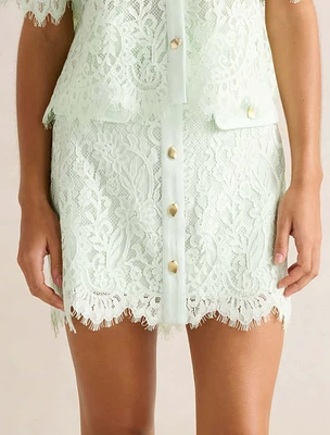 Lola Button Lace Mini Skirt