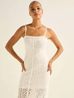 Arianna Crochet Midi Dress