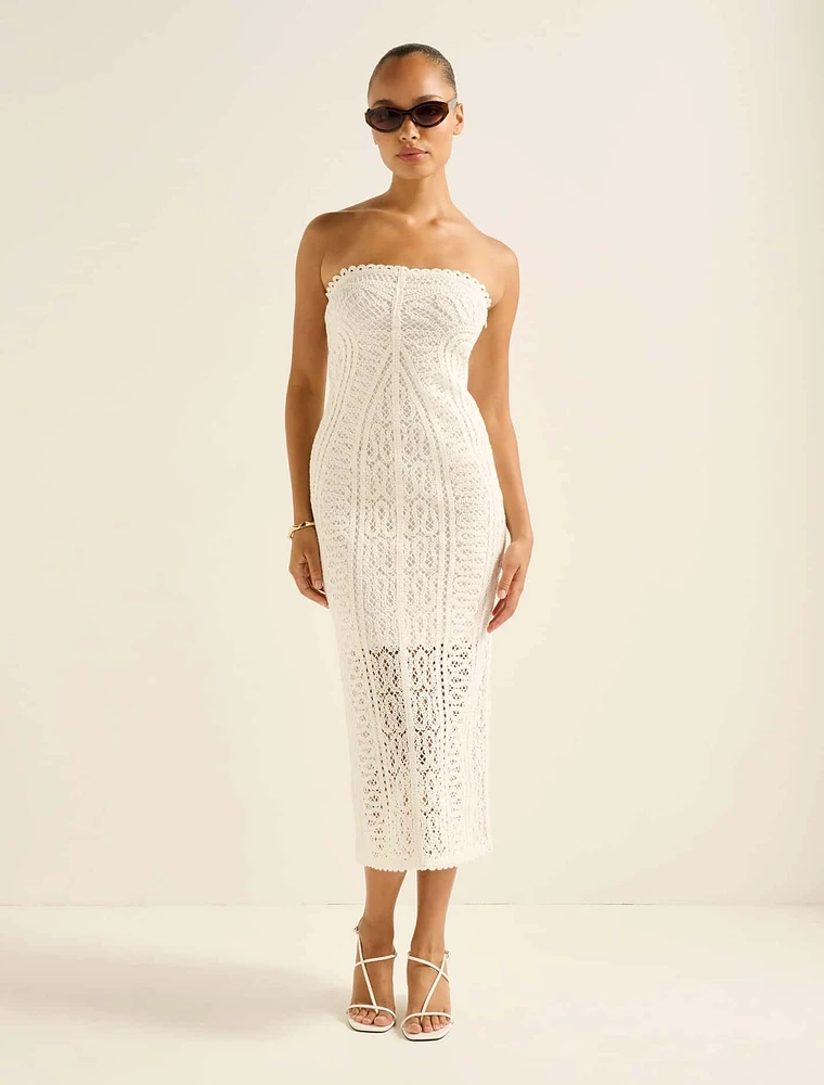 Arianna Crochet Midi Dress