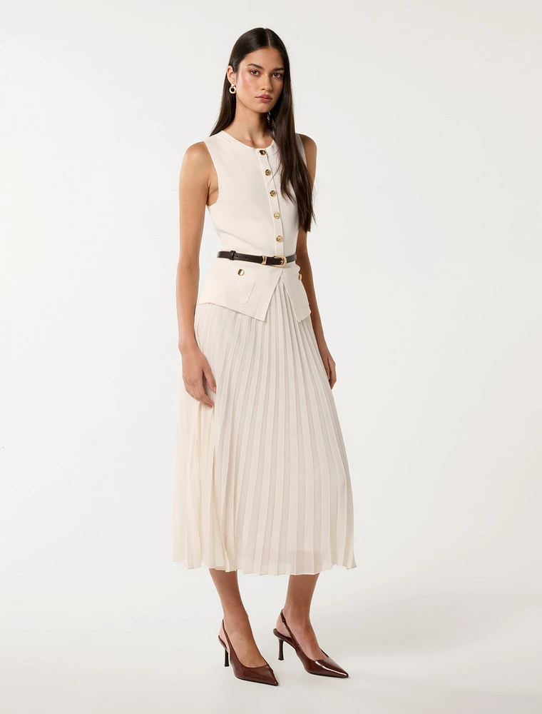 Daphne Waistcoat Midi Dress