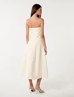 Charlotte Strapless Jacquard Midi