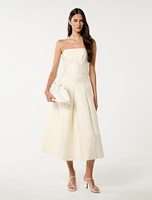 Charlotte Strapless Jacquard Midi