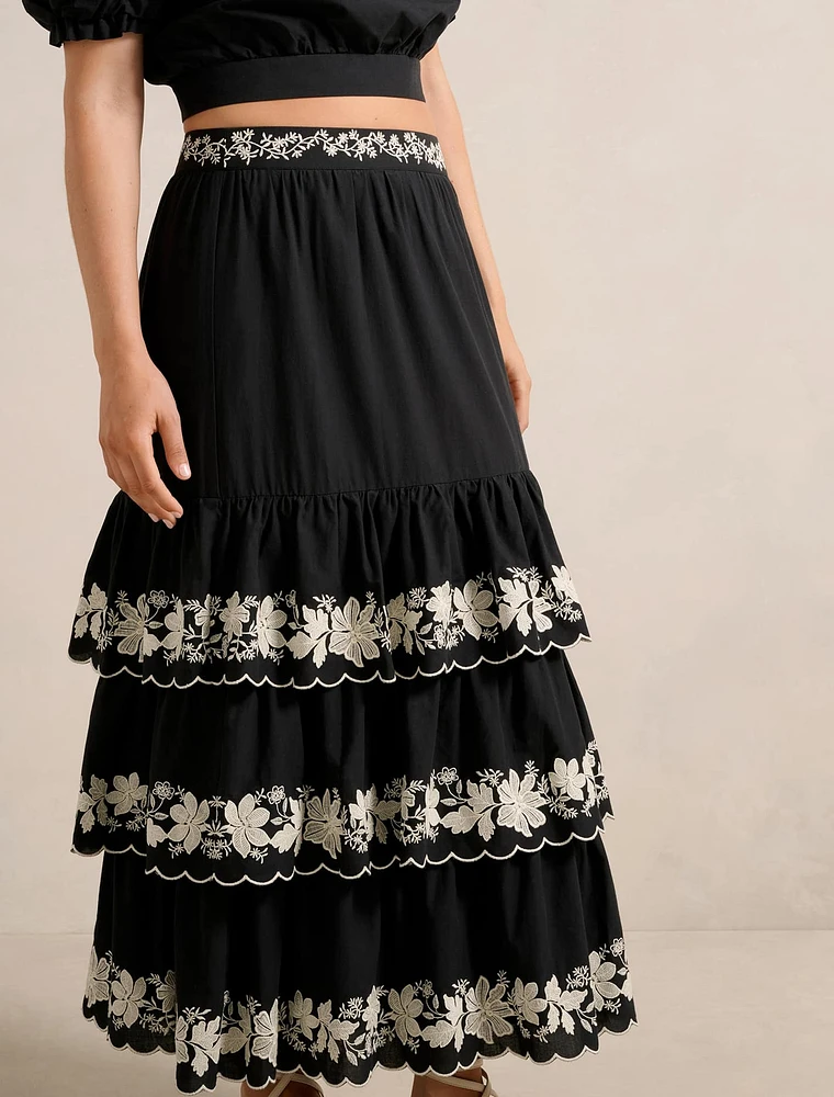 Blaire Embroidery Maxi Skirt