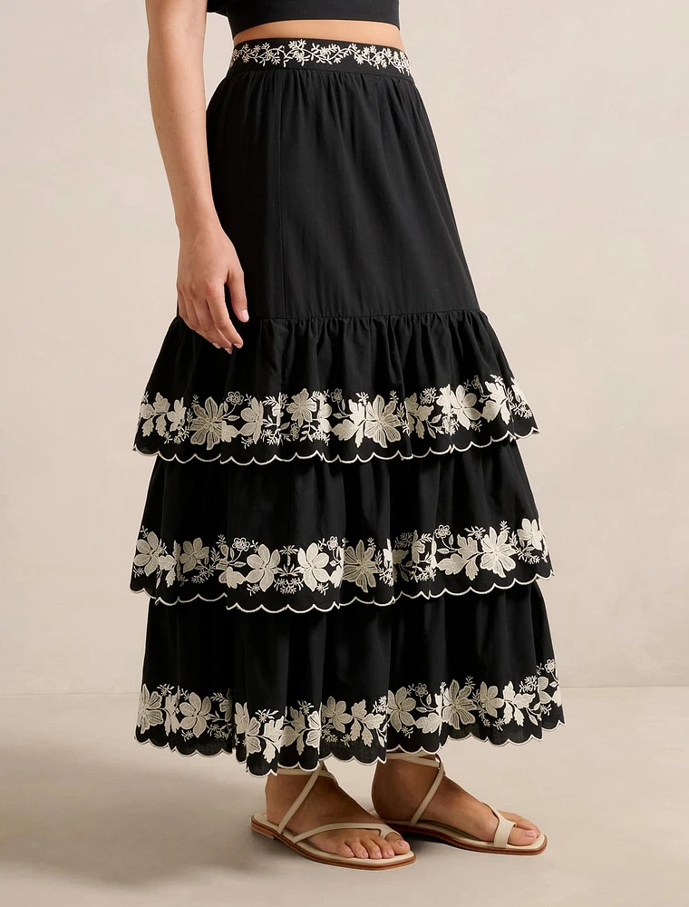 Blaire Embroidery Maxi Skirt