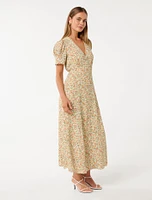 Safira Printed Midi Sun Dress
