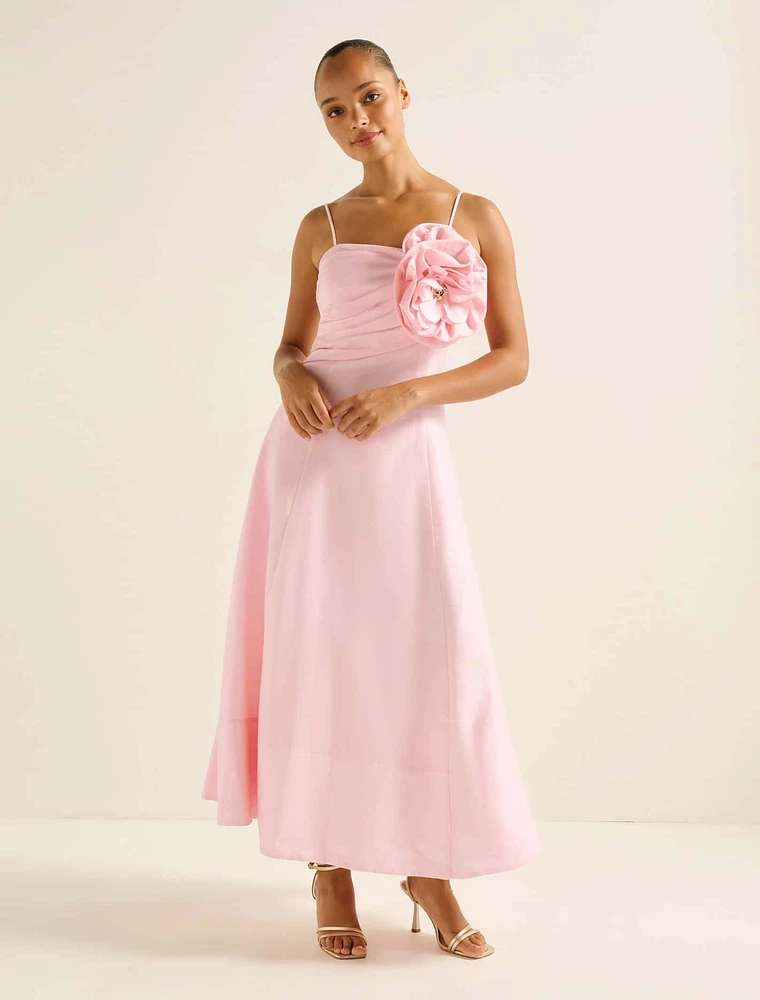 Felicia Flower Detail Midi Dress