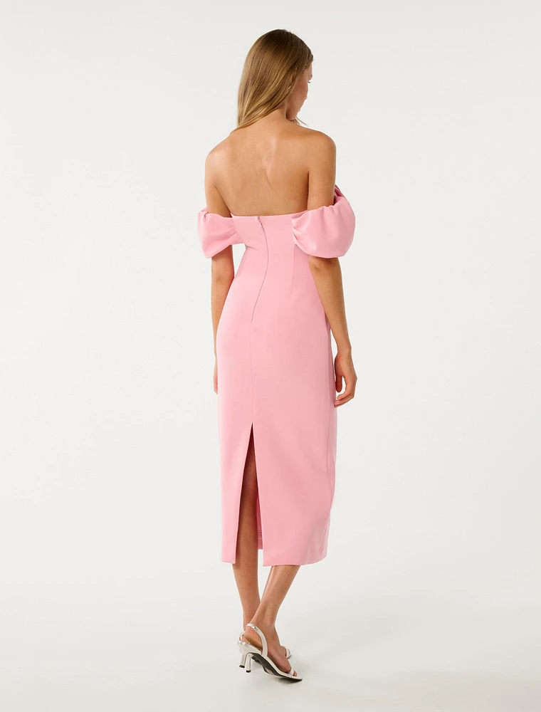 Jacinta Off-Shoulder Bodycon Midi Dress