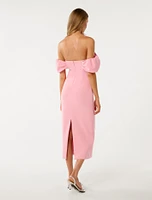 Jacinta Off-Shoulder Bodycon Midi Dress