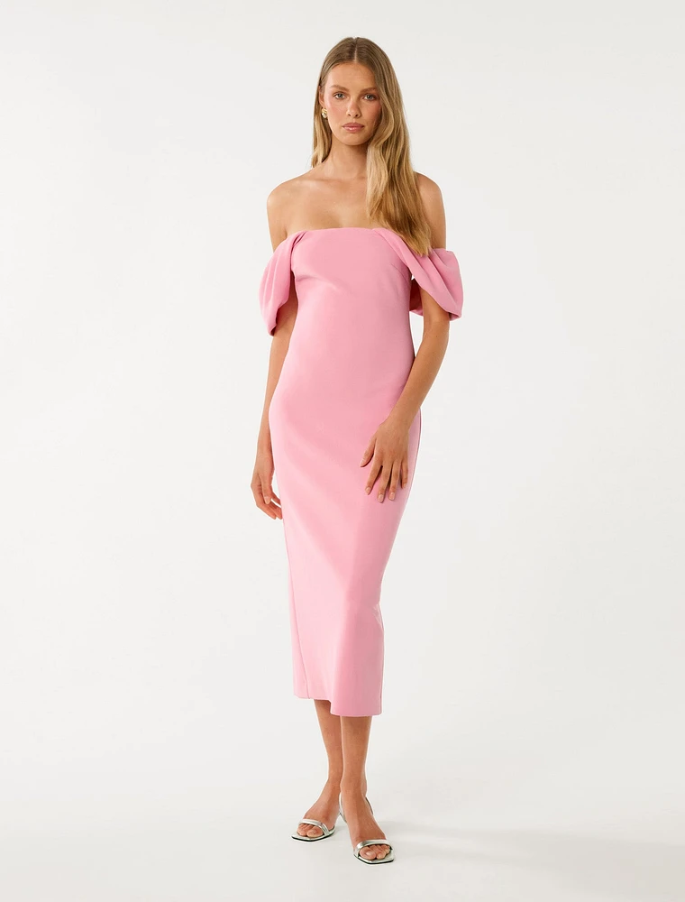 Jacinta Off-Shoulder Bodycon Midi Dress