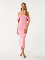 Jacinta Off-Shoulder Bodycon Midi Dress