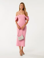 Jacinta Off-Shoulder Bodycon Midi Dress