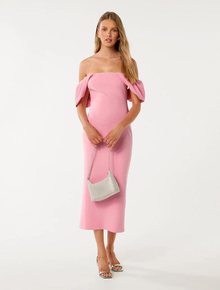 Jacinta Off-Shoulder Bodycon Midi Dress