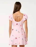 Clara Embroidered Linen Mini