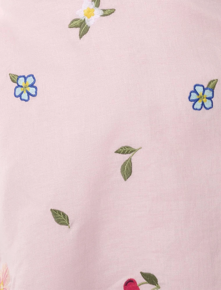 Clara Embroidered Linen Mini