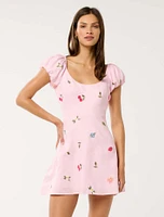 Clara Embroidered Linen Mini