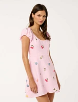 Clara Embroidered Linen Mini
