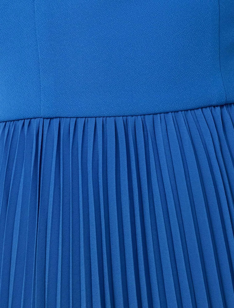 Louise Off Shoulder Pleat Midi Dress