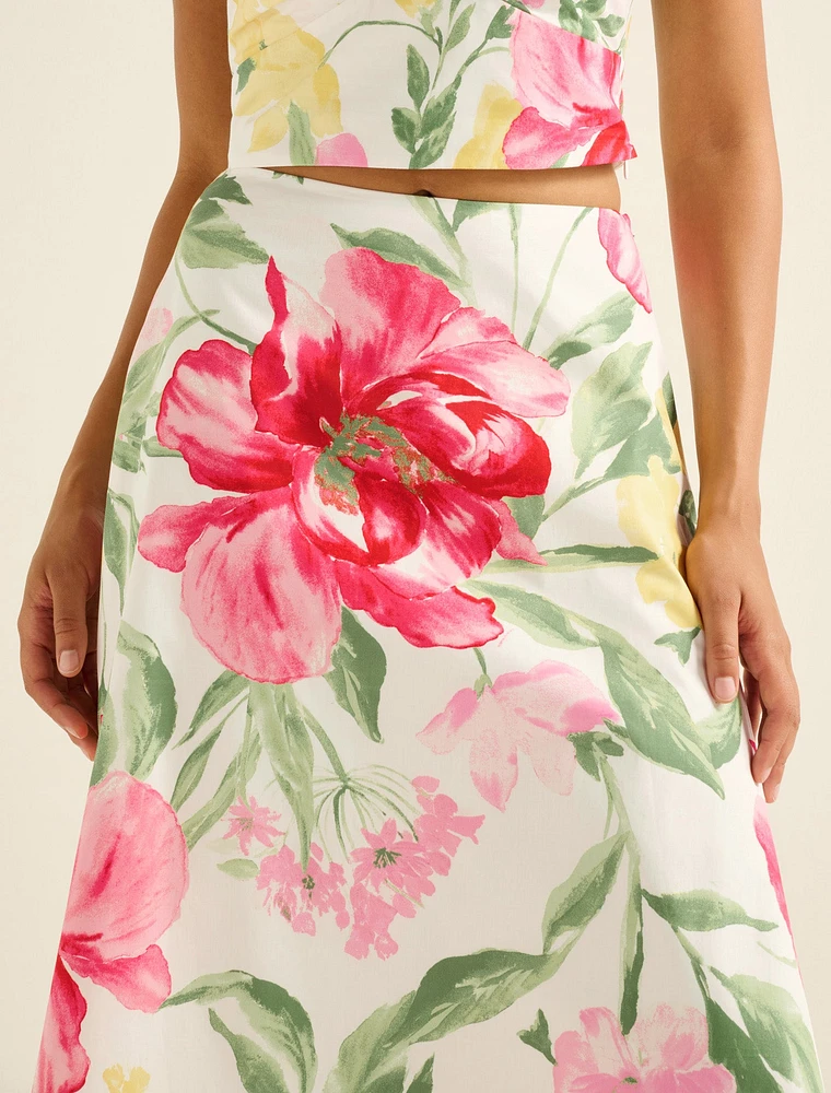 Talia Printed Midi Skirt