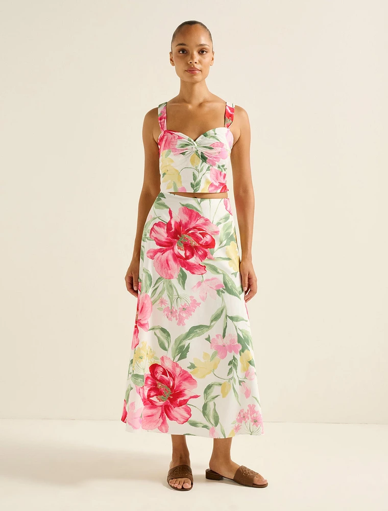 Talia Printed Midi Skirt